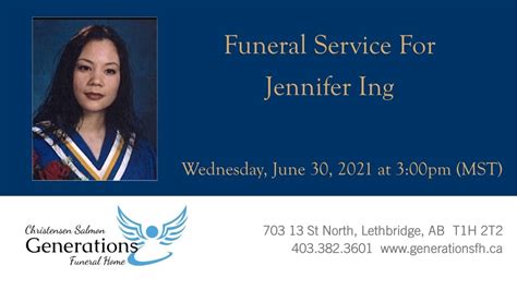 Funeral Service For Jennifer Ing Youtube
