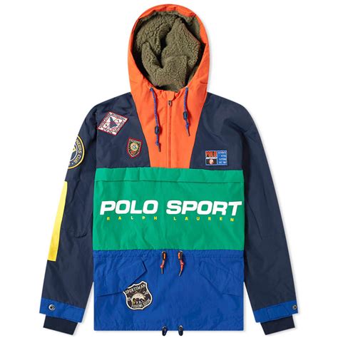 polo ralph lauren polo sport sportsman patched hooded jacket navy green sapphire