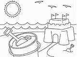 Coloring Beach Pages Preschool Kids Summer Sand Sheets Clipart Drawing Printable Sandcastle Castle Visit Popular Getdrawings Library Coloringhome Comments Great sketch template