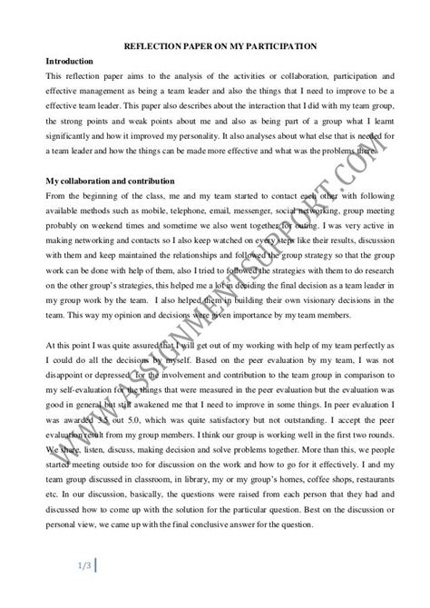 reflection paper   class buy  reflection essay