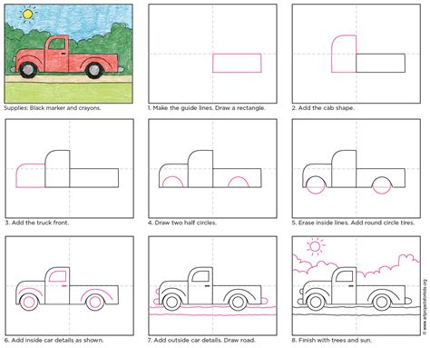 draw  simple truck art projects  kids