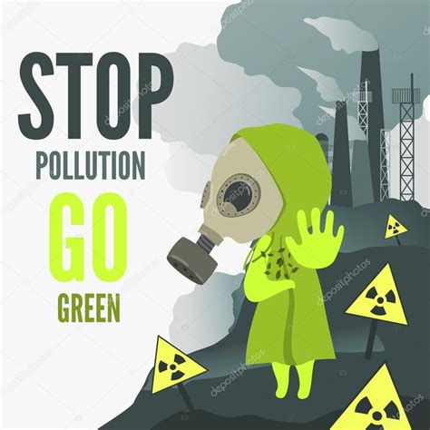 Imágenes Ilustraciones De Contaminacion Ambiental Detener La