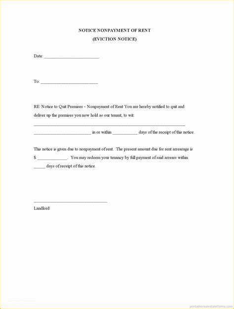 eviction notice template  inspirational eviction notice templates