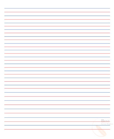 kindergarten red  blue lined handwriting paper printable discover