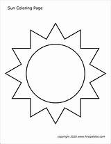 Sun Coloring Printable Large Templates Pages Firstpalette Small sketch template