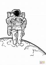 Space Coloring Outer Astronaut Popular sketch template