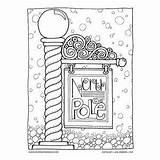 Pole North Coloring Christmas sketch template