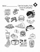 Healthy Worksheets Food Unhealthy Worksheet Eating Vs Choices Kids Habits Printable Health Activities Preschool Activity Warm Good Kindergarten Sheets Use sketch template