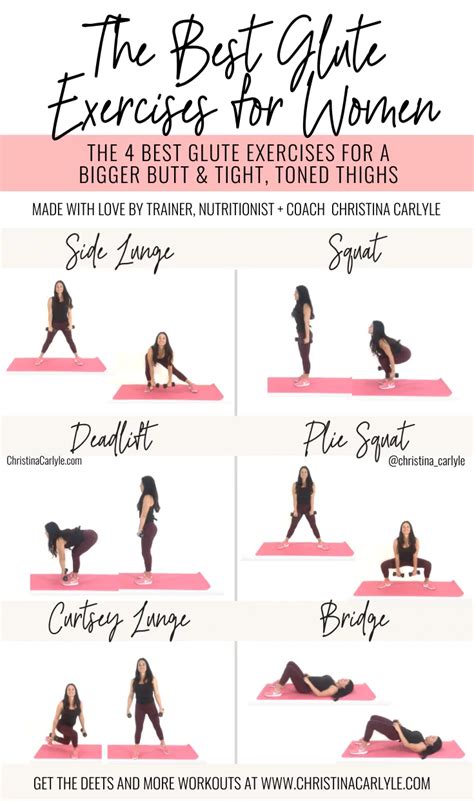fat burning glute exercises   bigger toned butt christina carlyle