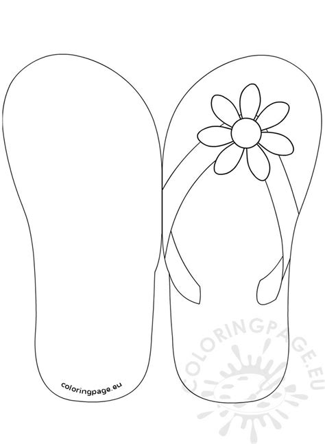 flip flop invitation template coloring page