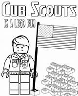 Coloring Scout Cub Pages Popular Lego sketch template
