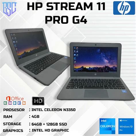 jual laptop jt  hp stream  pro  intel celeron ram gbgb