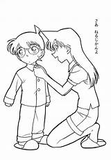 Conan Detective Coloring Ran Shinichi Lovely Pages Template Game sketch template