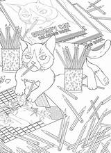 Grumpy Coloring Cat Another Stamping Craftgossip sketch template
