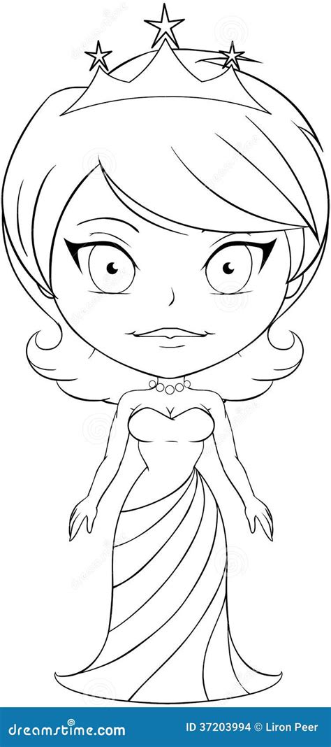 princess coloring page  stock vector illustration  love