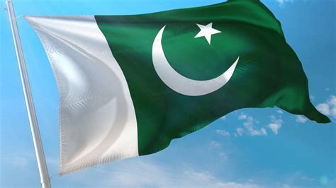 pakistan flying flag post  blue sky background hd pakistan flag