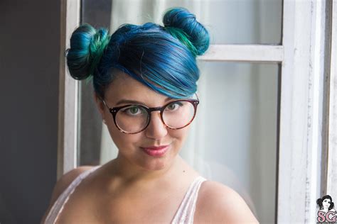 Wallpaper Aequor Glasses Suicide Girls Blue Hair