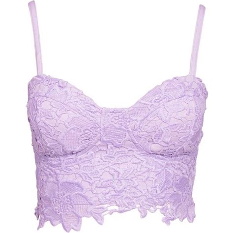 nly  bustier lace top polyvored lace bustier top purple lace