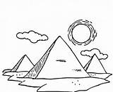 Coloring Pyramid Pyramids School sketch template