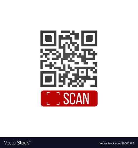 qr code button application  scan  sign icon vector image