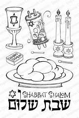 Shabbat Shalom Shabat Challah sketch template