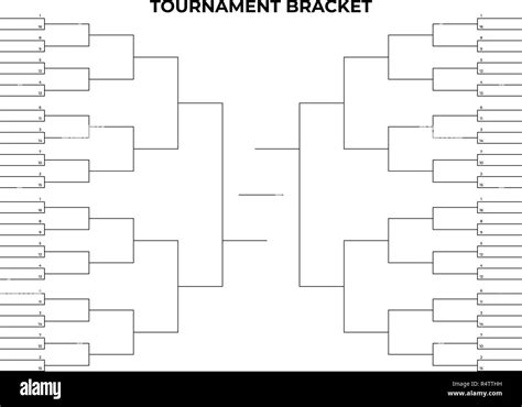 march madness bracket empty tournament infographics template stock