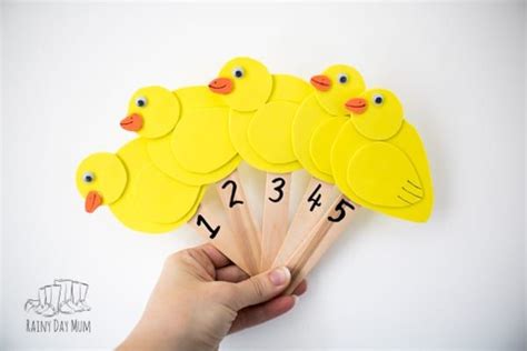 easy diy   ducks storytelling  rhyme props nursery rhymes
