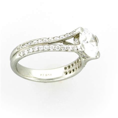 platinum  diamond engagement ring setting mc ginsberg