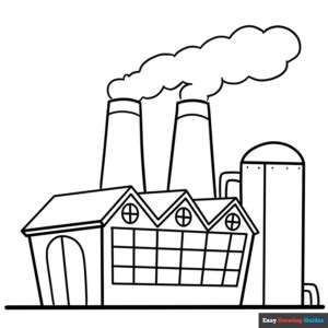 factory coloring page easy drawing guides