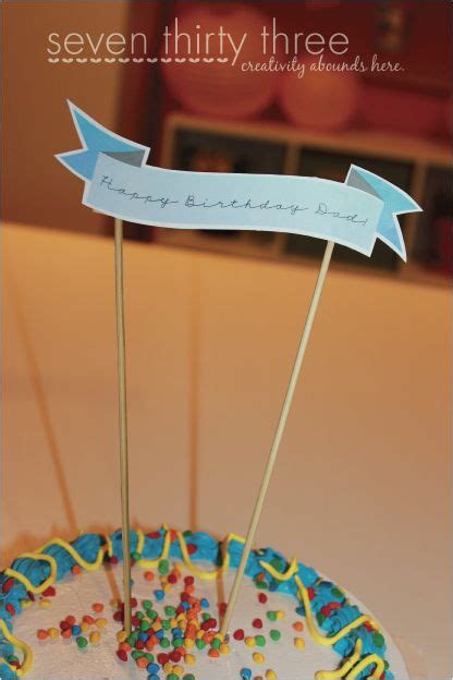 happy birthday cake topper  printable inspiration  simple