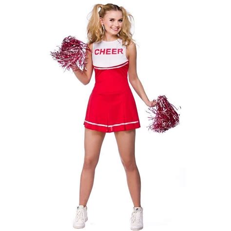 cheerleader fancy dress costume womens ladies high school prom uniform pom poms ebay