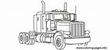 Coloring Semi Truck Pages Easy Printable Trucks Big Kenworth Simple Kids W900 Color Cool Print Rig Para Colorear Colouring Book sketch template