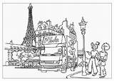 Paris Coloring Pages Tower Eiffel Kids Printable Places Drawing Color Famous Golden Bridge Getdrawings Getcolorings sketch template