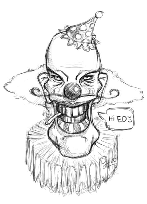 evil clowns drawing  getdrawings