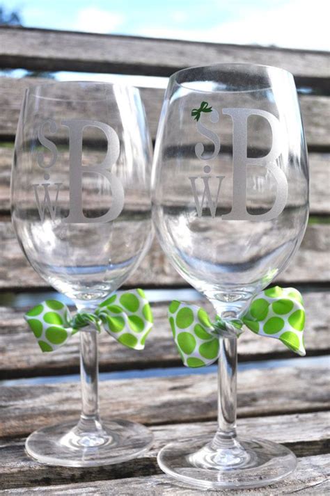 Personalized Wedding Wine Glasses In Acrylic Monogrammed Or Add A