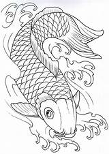Tattoo Outline Koi Fish Designs Drawing Coloring Vikingtattoo Tattoos Outlines Stencil Stencils Deviantart Japanese Printable Pages Tribal Carp Drawings Color sketch template