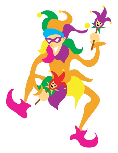 mardi gras dancing jester  clip art  orleans  vector clip art