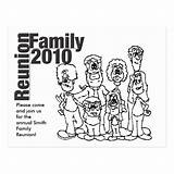 Family Coloring Reunion Postcard Invite 2010 sketch template