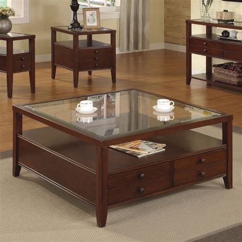 2019 Popular Dark Wood Coffee Tables With Glass Top
