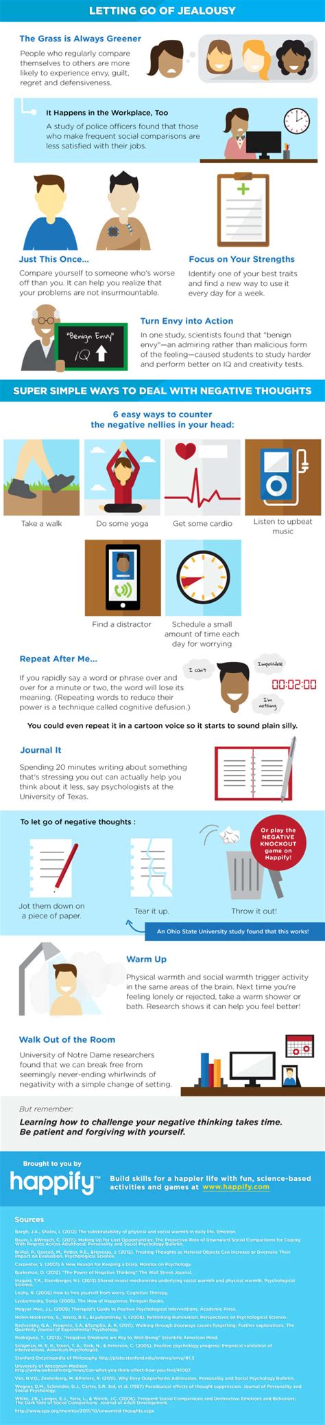 how to stop negative thoughts from getting you down infographic