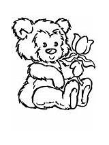 Coloring Flowers Animals Pages Bear sketch template