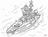 Uss Battleship Supercoloring Ships Marynarka Wojenna Armada Submarine Kolorowanka Drukuj sketch template