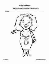 Oprah Winfrey Coloring Edumonitor Pages History sketch template