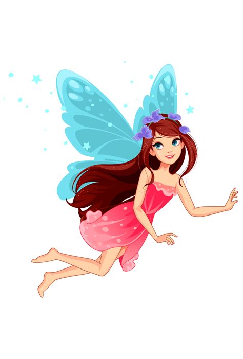 beautiful flying fairy  vector art  vecteezy