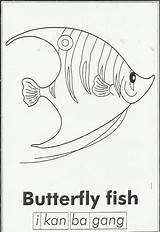 Butterfly Fish Mira Cikgu sketch template