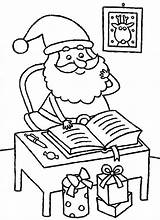 Christmas Coloring List Getcolorings Claus Santa Reading sketch template