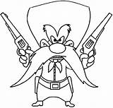 Sam Yosemite Coloring Guns Two Clipart Looney Pages Cartoon Tunes Drawing Clip Characters Drawings Cliparts Stencils Cartoons Disney Library Character sketch template