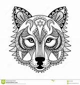 Wolf Amulet Zentangled Lupo Maschera Mandala Wolves Everfreecoloring Etnica Ornamentale Amuleto Mascotte Mask Sheets Ornamental Teen Vektorn Dekorativa Etnisk Tillhör sketch template
