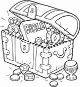 Treasure Chest Coloring Bible Pages School Sunday Heaven Treasures Craft sketch template
