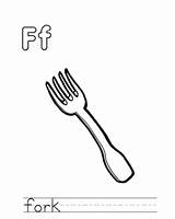 Fork Coloring Getcolorings Alphabet Getdrawings Pages sketch template